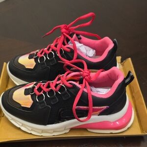 Stylish Black and Pink Women's Sneakers